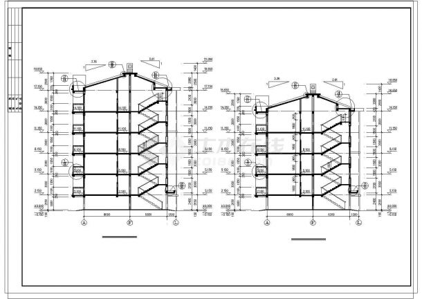 一套砖混住宅楼cad建筑设计施工图(完整版)-图二