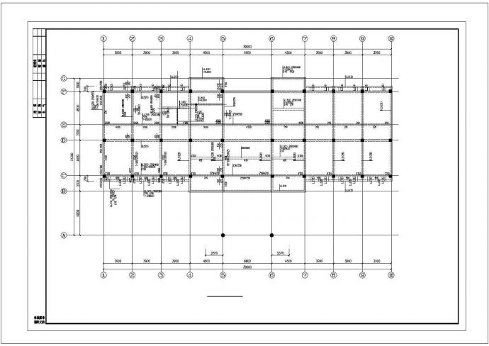 某市经典多层框架办公楼结构CAD布置图_图1