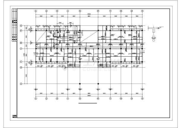 某市经典多层框架办公楼结构CAD布置图-图二