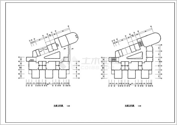 某幼儿园二层框架结构教学楼设计cad建筑方案图（含总图）-图一