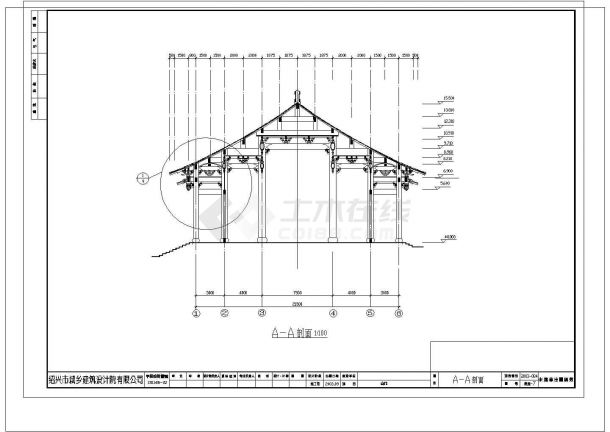 某山门CAD详细大样设计图纸-图二