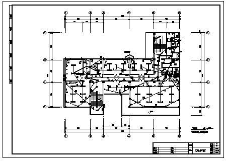 某五层联通办公楼电气施工cad图(含照明，空调用插座设计)-图二