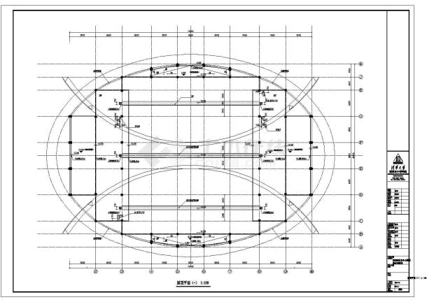 洛阳市市立体育馆三层框架结构网球场全套建筑设计CAD图纸-图二