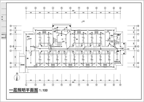 电气设计_某地区五层中学宿舍电气设计CAD图-图二