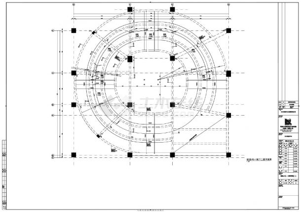 义乌世贸中心裙楼,地下室及人防-车道结构详图CAD图-图二