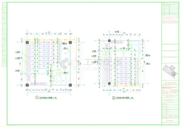 生态园网络通讯设备生产项目1号厂房-卫生间大样CAD图-图一