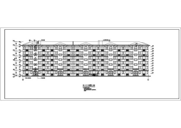 某地区6层商业综合住宅建筑方案设计施工CAD图纸-图二