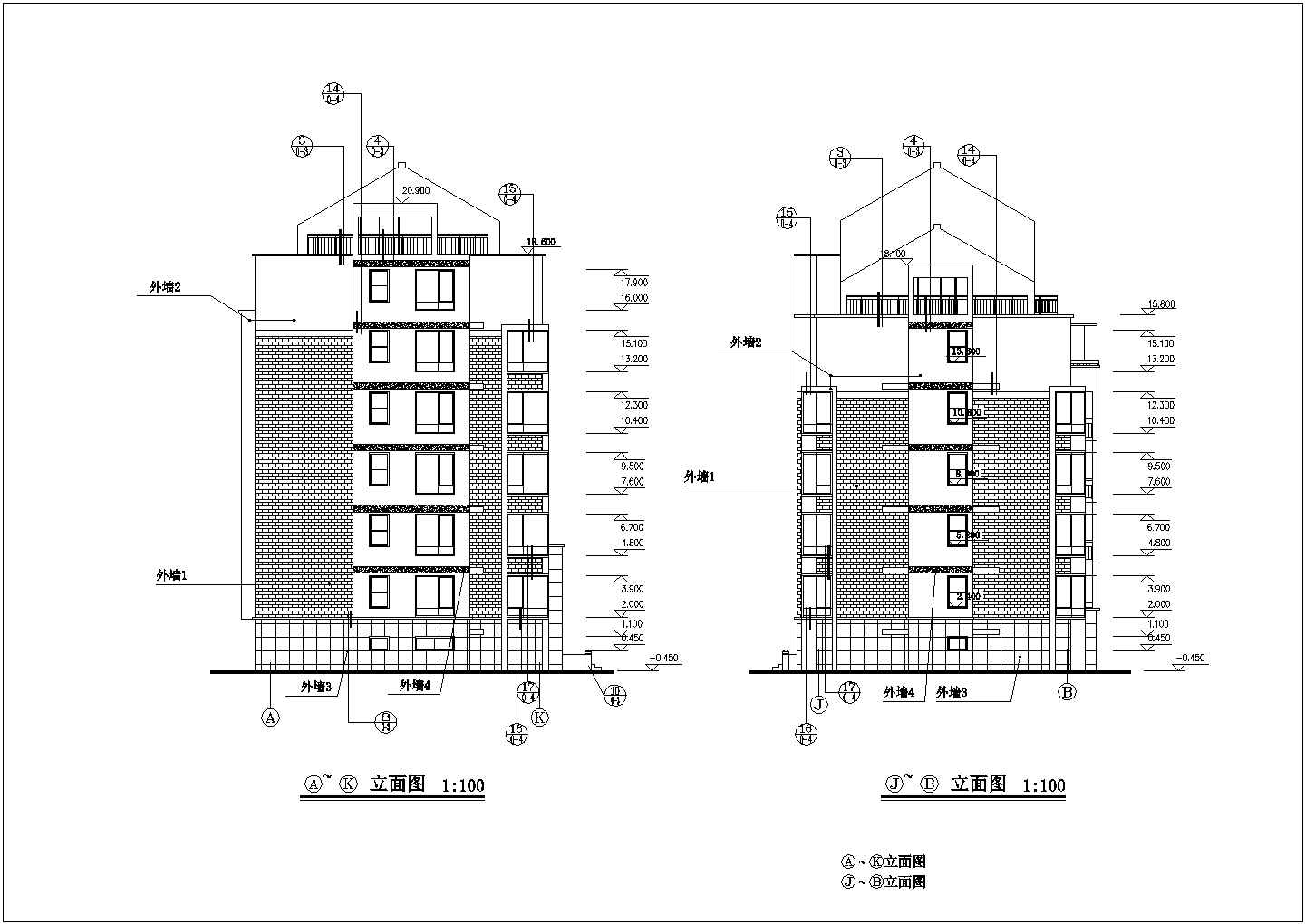某地区6层商业综合住宅楼建筑方案设计施工CAD图纸