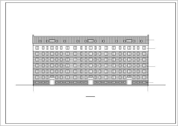 某地区7层框架坡屋顶住宅楼建筑方案设计施工CAD图纸-图一