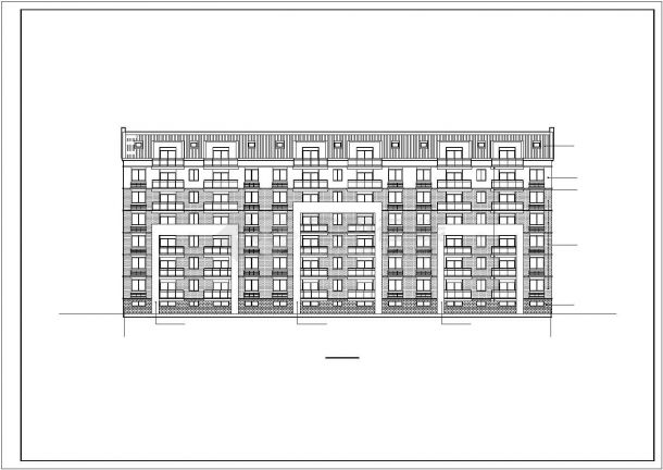 某地区7层框架坡屋顶住宅楼建筑方案设计施工CAD图纸-图二