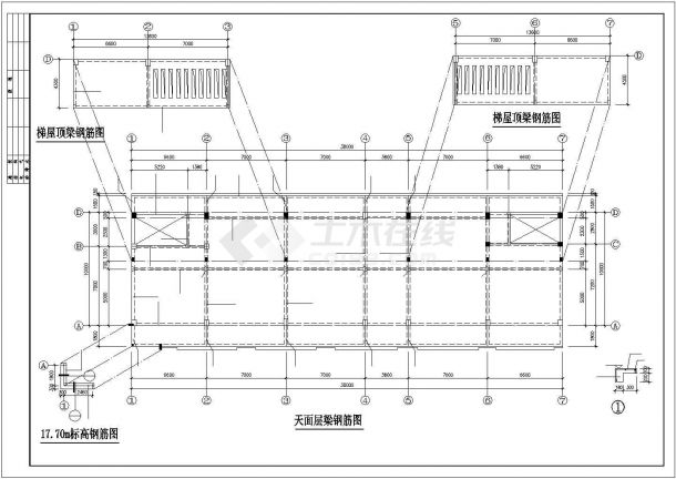 某公司框架结构六层办公楼结构施工图-图二