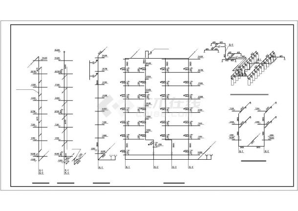某七层办公楼给排水施工方案设计CAD图纸-图一