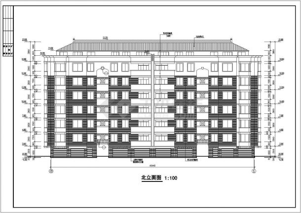 某地区板式多层公寓楼建筑方案设计施工CAD图纸-图一