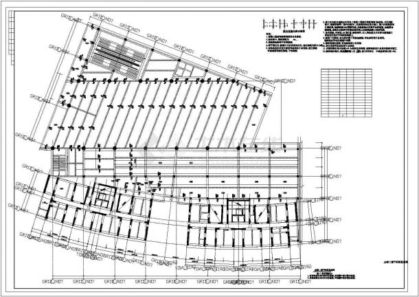 某三十层框架结构办公楼结构施工CAD图-图二