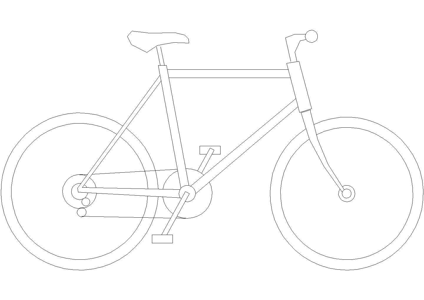 室内装修常用cad素材图块之机车自行车