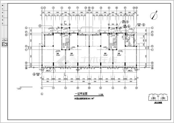 【扬州】某6层阁楼2单元每单元2户住宅楼全套施工设计图-图二