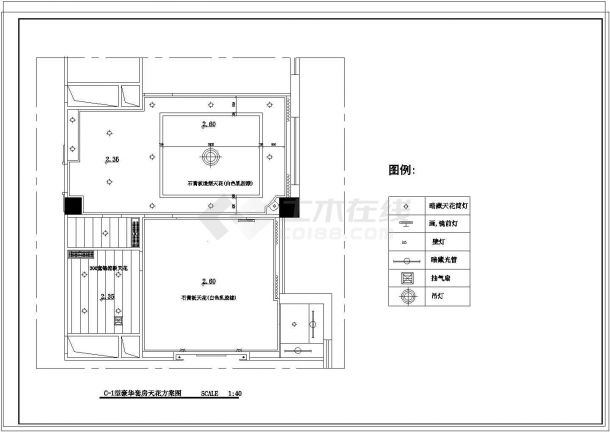 室内装修标准客房家私设计平面cad布置图-图二