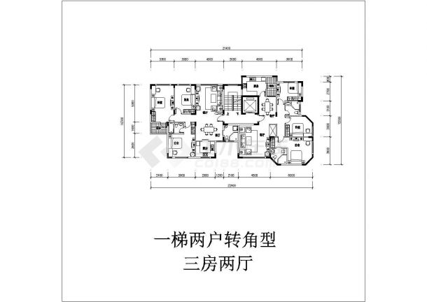 带电梯塔式小高层户型公寓楼全套施工设计cad图纸-图一