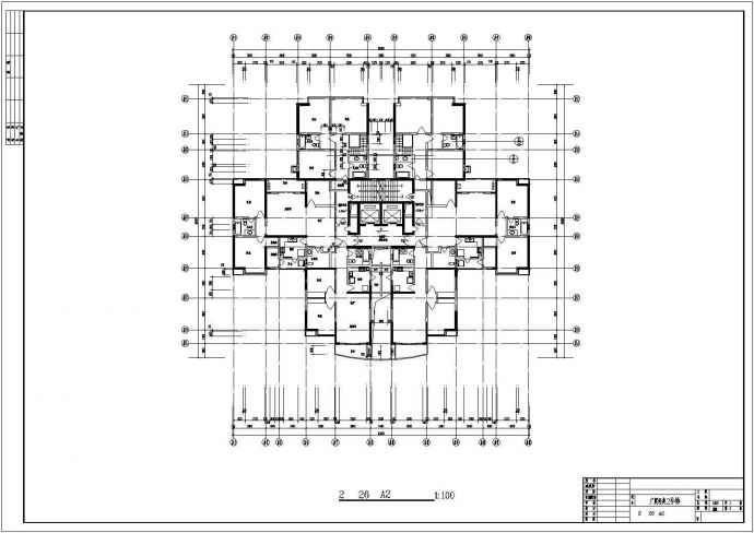 广厦经典高层住宅楼全套建筑施工设计cad图纸_图1