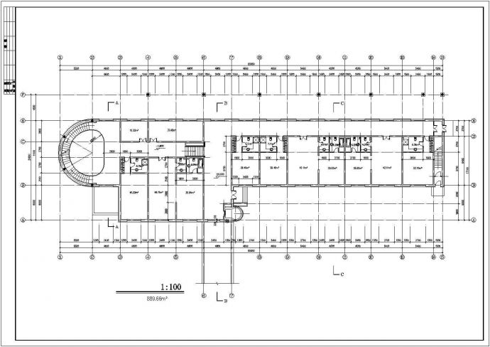 承德市某度假区880平米2层框架结构商务招待所平立面设计CAD图纸_图1