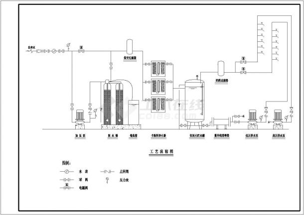 北京某直饮水机房全套图纸CAD设计施工图纸-图一