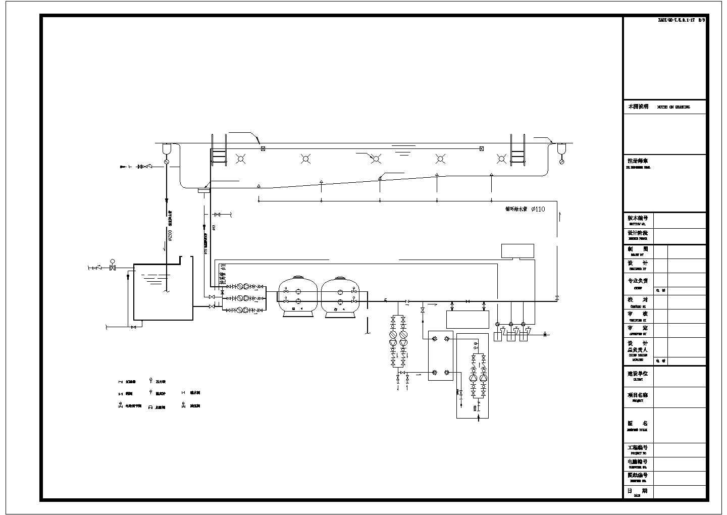 泳池过滤系统(第四次改机房）CAD设计施工图纸