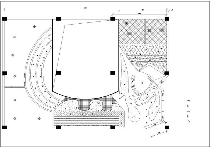 银川市某民宿度假区单层框架结构商务酒吧平面装修装饰设计CAD图纸_图1