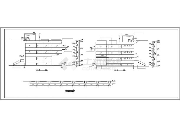 南昌市某3650平米3层框架结构少年活动中心建筑设计CAD图纸-图一