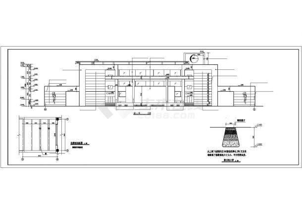 南昌市某3650平米3层框架结构少年活动中心建筑设计CAD图纸-图二