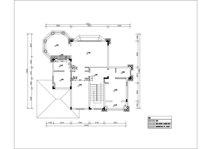某三层别墅装修设计cad详细平面施工图（含水电设计）_图1
