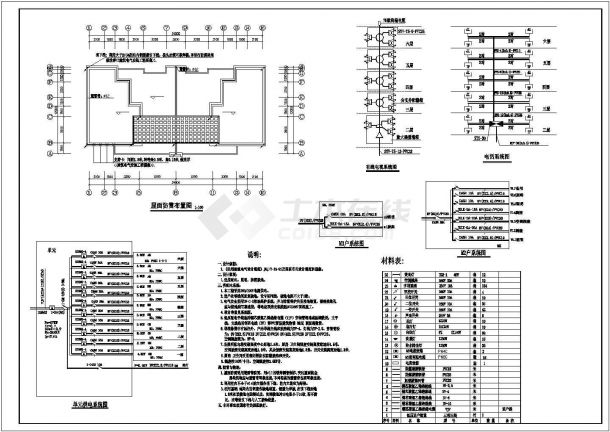 沈阳市某居住区7层高档住宅楼电气系统设计CAD图纸（2梯2户）-图二