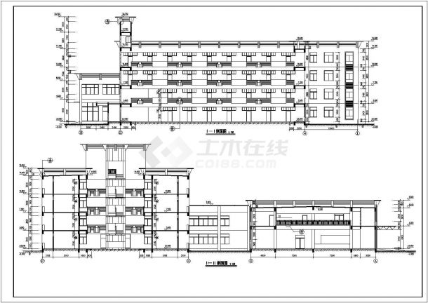 济南某专科学校5270平米4层学生宿舍楼全套建筑设计CAD图纸-图二