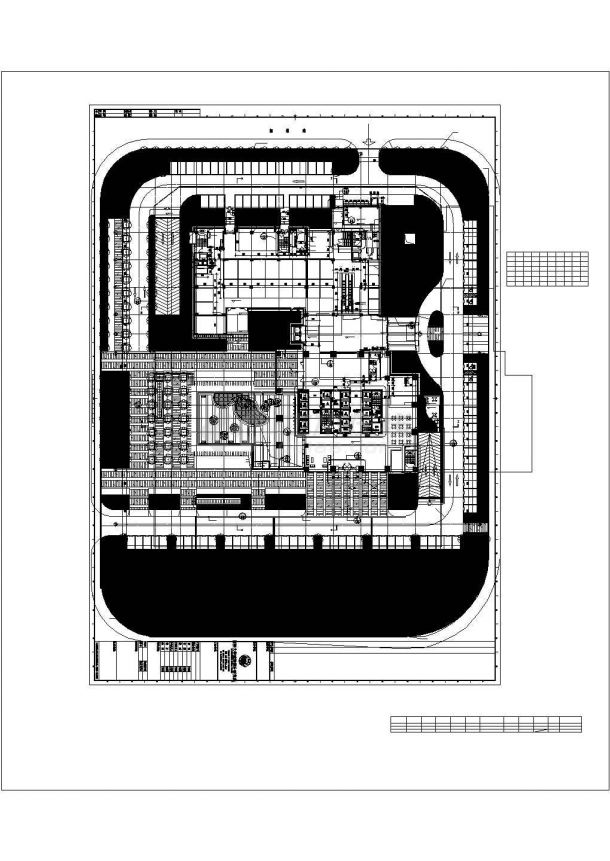 某地区超高层框架核心筒结构塔式办公楼建筑方案设计施工CAD图纸-图一