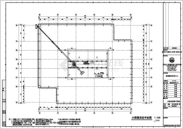 南昌国际贸易中心塔楼6层详细建筑施工图-图二