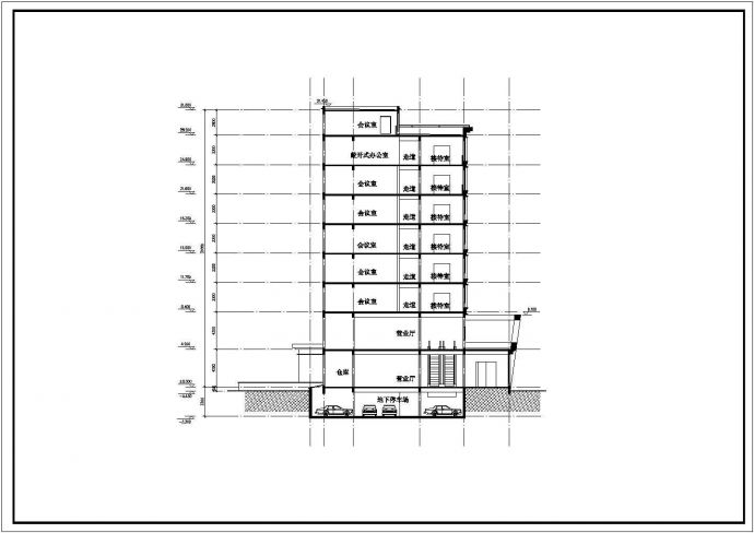 某地区综合性写字楼建筑方案设计施工CAD图纸_图1