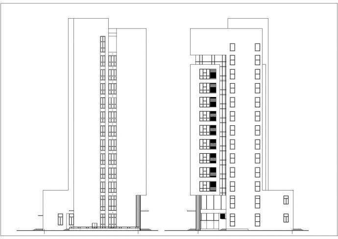某地区上庄办公楼建施方案设计施工CAD图纸_图1