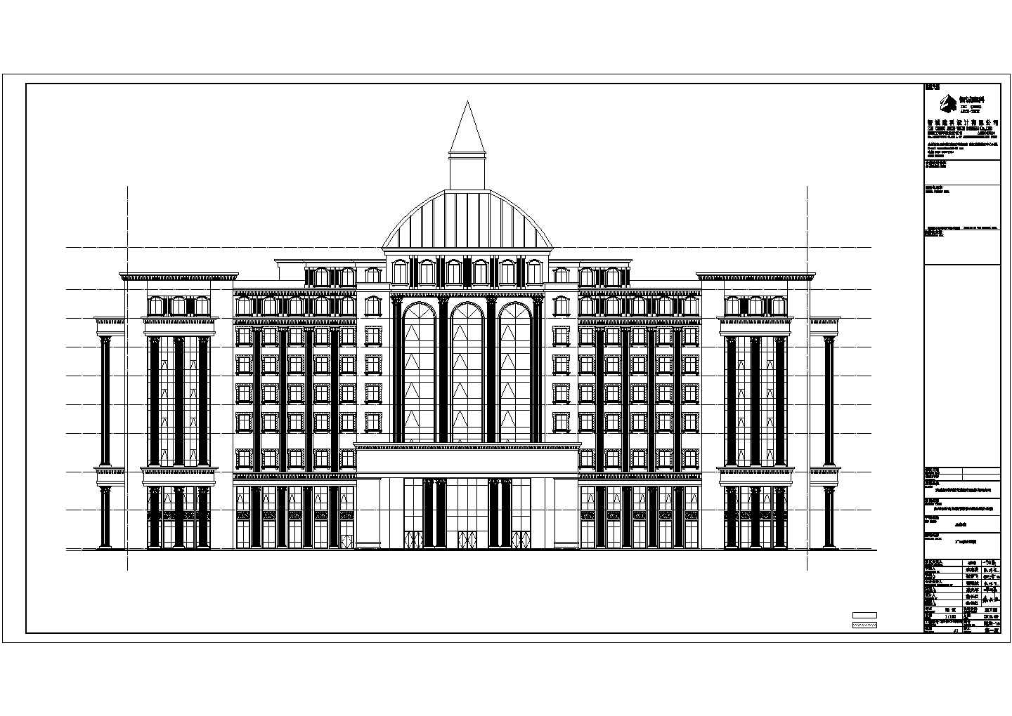 某地区商业性办公楼建筑平立剖方案设计施工CAD图纸