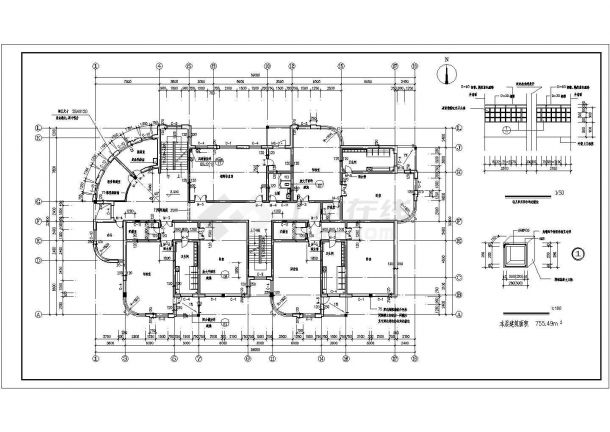 9班-1+4层2895.92平米幼儿园建筑施工图-图一