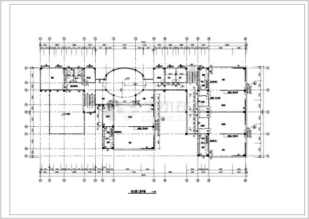 湖南三层幼儿园教学楼设计建筑施工cad图，共七张-图二