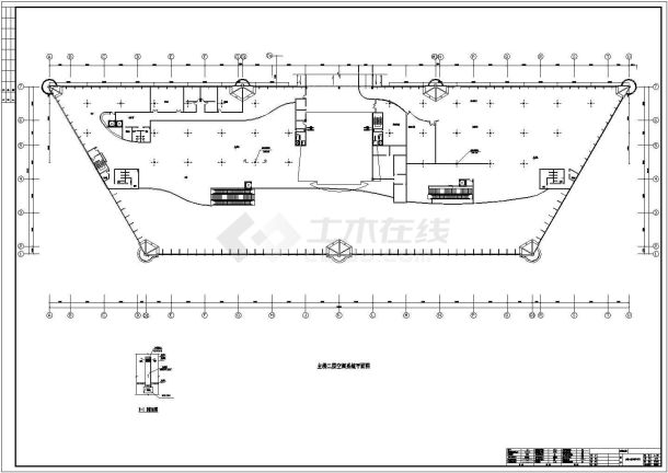 某三层机场航站楼空调设计cad施工平面图（甲级院设计）-图一