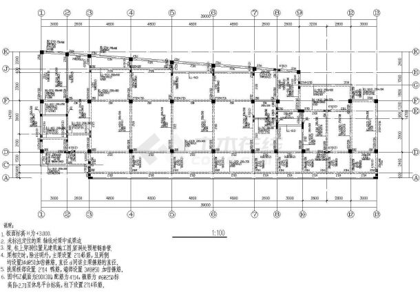 1515平方米4层幼儿园教学楼设计建筑结构施工图，共二十一张-图二