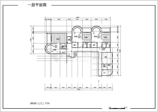 2806平方米3层幼儿园教学楼设计建筑施工cad图，共七张-图二