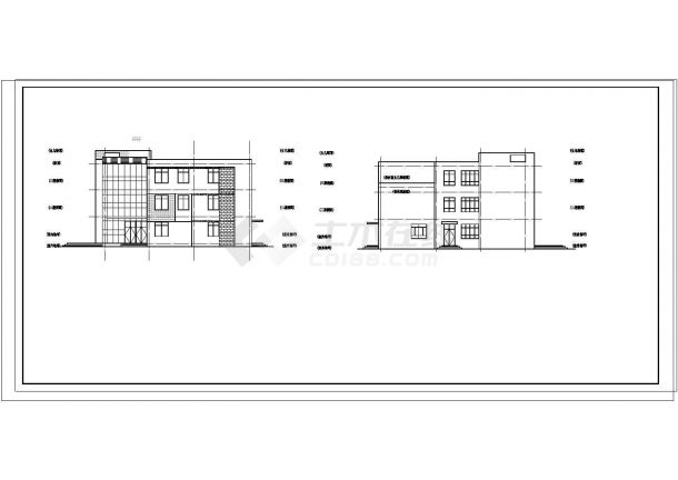 某2921平方米 宁夏中宁县三层幼儿园建筑设计方案CAD图纸-图二