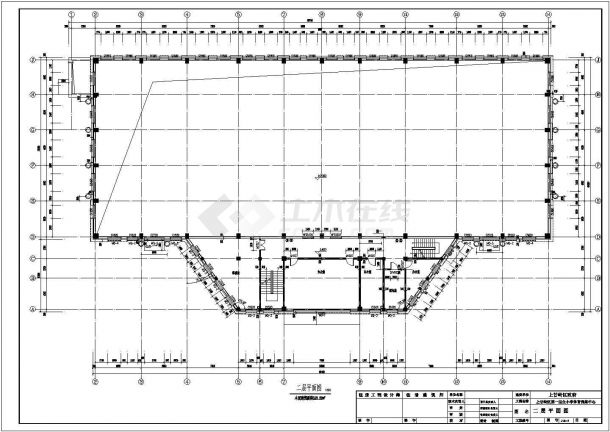 天水市某实验小学2570平米3层框架结构教学楼建筑设计CAD图纸-图二