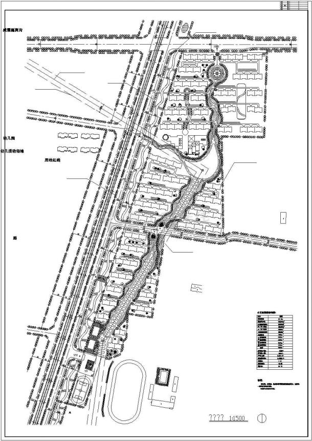 晋城市某地小区规划设计总cad图纸，共两张-图一