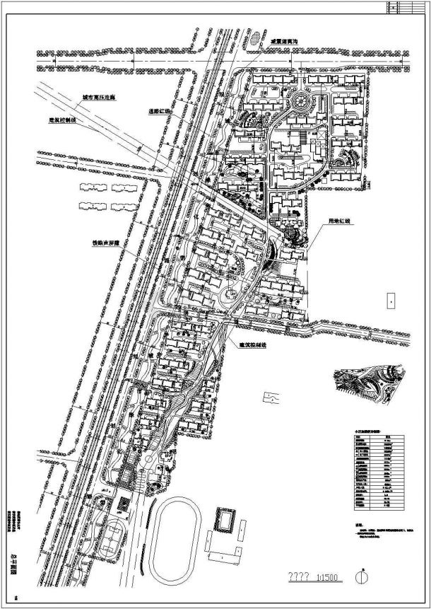 晋城市某地小区规划设计总cad图纸，共两张-图二