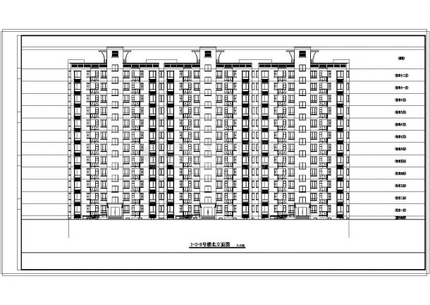 某板式高层住宅楼建筑CAD施工设计图纸-图一