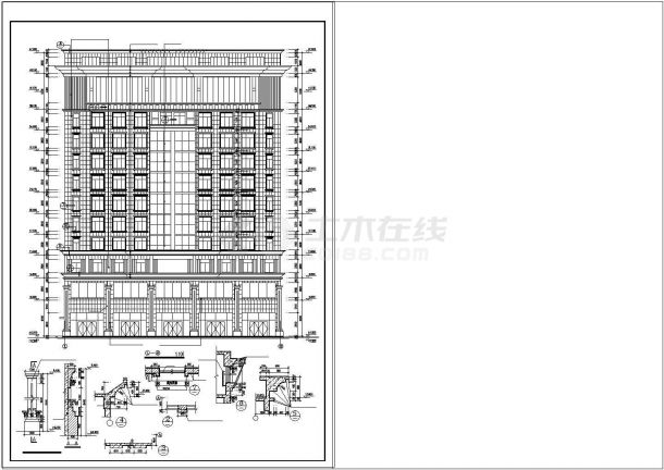 北京某高层写字楼建筑cad设计施工设计图纸-图二