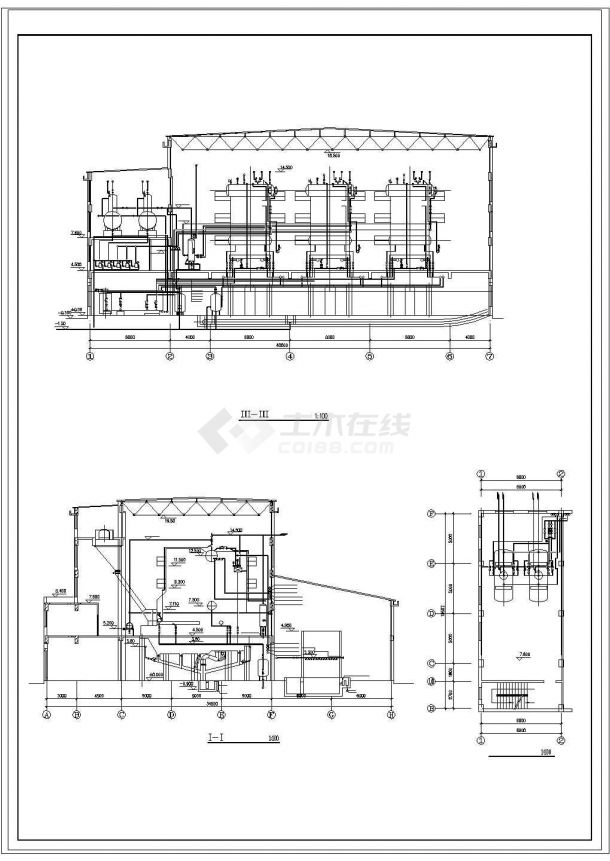 某地蒸气锅炉详细cad施工设计图纸-图二