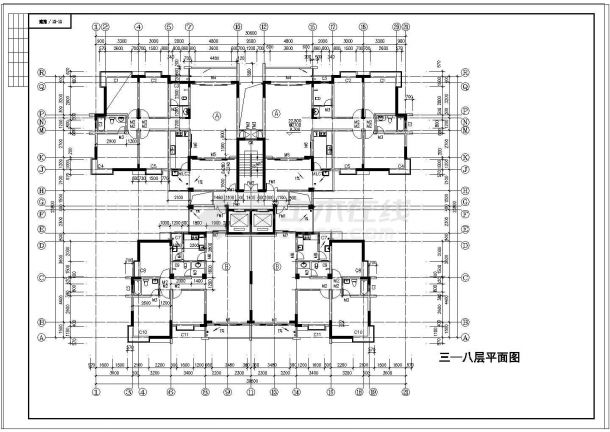 [河北]某小区住宅楼全套建筑设计cad施工图纸-图二